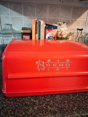 Vintage Red LustroWare Breadbox